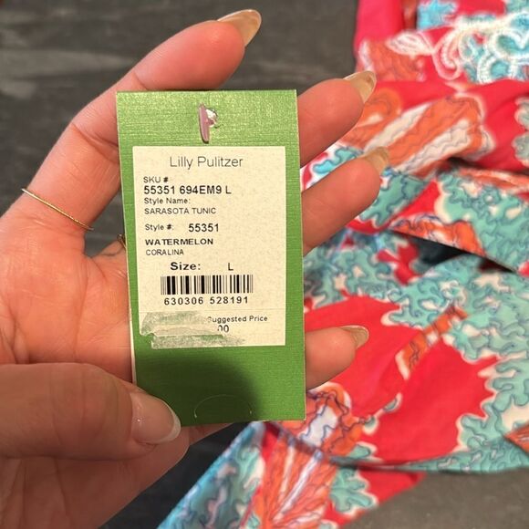 Lilly Pulitzer Sarasota Tunic Watermelon Coralina - Picture 2 of 10